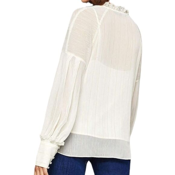BCBGMAXAZRIA LUREX Shiffon Blouse SIZE‎ XSMALL - Picture 2 of 15